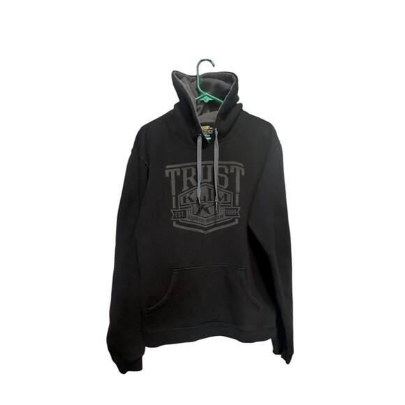 Kilm Other - Klim Hoodie Mens Large Black Trust Graphic Logo Pullover Sweatshirt Moto